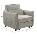 ΠΟΛΥΘΡΟΝΑ-ΚΡΕΒΑΤΙ ORYN HM3307.03 ΜΠΕΖ ΥΦΑΣΜΑ 89x85x84Υεκ.