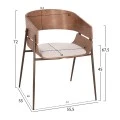 ΠΟΛΥΘΡΟΝΑ KRILL HM18254.01 PLYWOOD ΣΕ WHITEWASH--ΜΕΤΑΛΛΟ ΣΕ ΧΑΛΚΙΝΟ 55,5x55x72Υεκ.