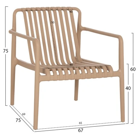 ΠΟΛΥΘΡΟΝΑ LOUNGE ΕΞΩΤ.ΧΩΡΟΥ MALEN HM6626.04 ΚΑΠΟΥΤΣΙΝΟ ΠΟΛΥΠΡΟΠΥΛΕΝΙΟ 67x75x75Υεκ