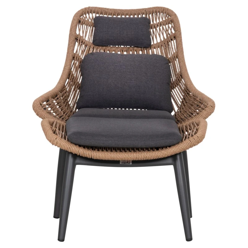 ΠΟΛΥΘΡΟΝΑ LOUNGE ΜΕ ΥΠΟΠΟΔΙΟ REMVAZZO HM6561.01 ΑΛΟΥΜΙΝΙΟ ΓΚΡΙ--WICKER 90x85x96Υεκ