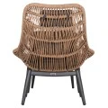 ΠΟΛΥΘΡΟΝΑ LOUNGE ΜΕ ΥΠΟΠΟΔΙΟ REMVAZZO HM6561.01 ΑΛΟΥΜΙΝΙΟ ΓΚΡΙ--WICKER 90x85x96Υεκ