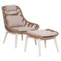ΠΟΛΥΘΡΟΝΑ LOUNGE ΜΕ ΥΠΟΠΟΔΙΟ REMVAZZO HM6561.02 ΑΛΟΥΜΙΝΙΟ ΜΠΕΖ--WICKER 90x85x96Υεκ