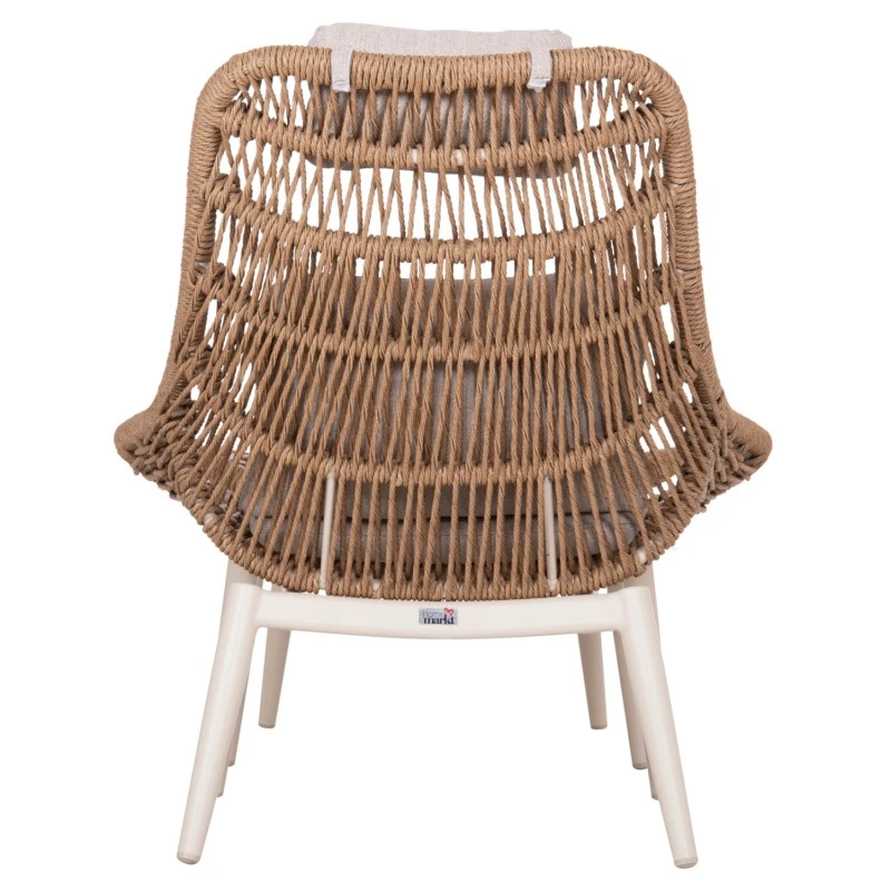 ΠΟΛΥΘΡΟΝΑ LOUNGE ΜΕ ΥΠΟΠΟΔΙΟ REMVAZZO HM6561.02 ΑΛΟΥΜΙΝΙΟ ΜΠΕΖ--WICKER 90x85x96Υεκ