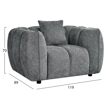 ΠΟΛΥΘΡΟΝΑ LYKKE HM3325.01 ΓΚΡΙ ΥΦΑΣΜΑ 119x89x70Υεκ