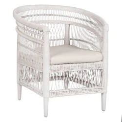 ΠΟΛΥΘΡΟΝΑ MALAWI HM9635.02 ΞΥΛΟ ΜΑΟΝΙ ΜΕ RATTAN ΛΕΥΚΟ--Β'ΔΙΑΛΟΓΗΣ 80x70x86Υεκ.