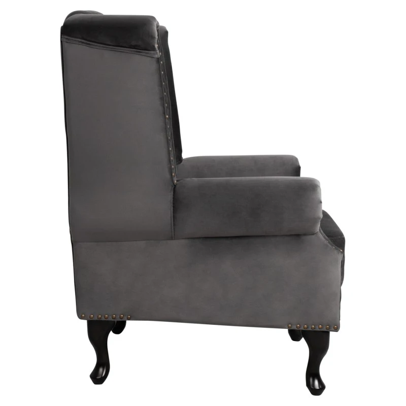 ΠΟΛΥΘΡΟΝΑ-ΜΠΕΡΖΕΡΑ ΓΚΡΙ ΒΕΛΟΥΔΟ T.CHESTERFIELD POLINA 83x75x107Yεκ.HM0053.10