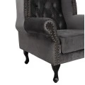 ΠΟΛΥΘΡΟΝΑ-ΜΠΕΡΖΕΡΑ ΓΚΡΙ ΒΕΛΟΥΔΟ T.CHESTERFIELD POLINA 83x75x107Yεκ.HM0053.10