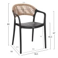 ΠΟΛΥΘΡΟΝΑ ΠΟΛΥΠΡΟΠΥΛΕΝΙΟΥ EVA HM6155.02 ΜΑΥΡΗ ΜΕ ΜΠΕΖ ΣΧΟΙΝΙ 56,5x53x80Υεκ.