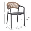 ΠΟΛΥΘΡΟΝΑ ΠΟΛΥΠΡΟΠΥΛΕΝΙΟΥ EVA HM6155.10 ΓΚΡΙ ΜΕ ΜΠΕΖ ΣΧΟΙΝΙ 56,5x53x80Υεκ.
