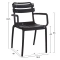 ΠΟΛΥΘΡΟΝΑ ΠΟΛΥΠΡΟΠΥΛΕΝΙΟΥ PHILLY HM6123.02 ΜΑΥΡΟ 58,5x49x83,5Υεκ.