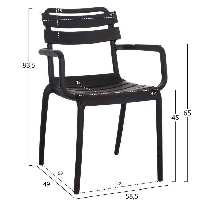 ΠΟΛΥΘΡΟΝΑ ΠΟΛΥΠΡΟΠΥΛΕΝΙΟΥ PHILLY HM6123.02 ΜΑΥΡΟ 58,5x49x83,5Υεκ.