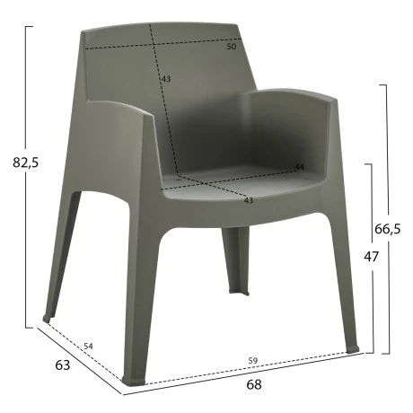 ΠΟΛΥΘΡΟΝΑ ΠΟΛΥΠΡΟΠΥΛΕΝΙΟΥ SLEEK HM6370.05 DARK OLIVE GREEN 68x63x82,5Υεκ.