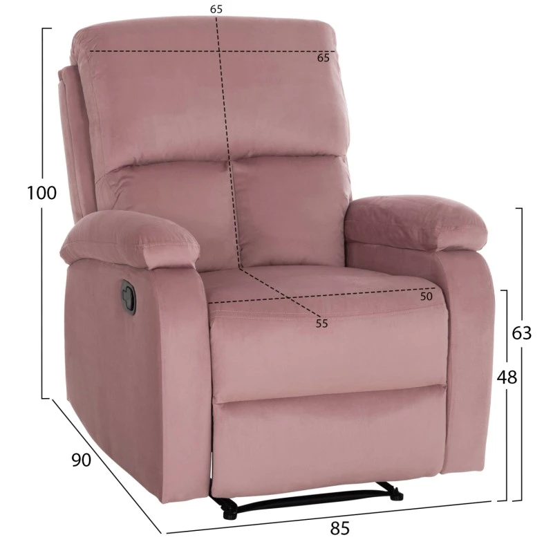 ΠΟΛΥΘΡΟΝΑ RELAX DIONI HM3296.02 ΡΟΖ ΒΕΛΟΥΔΟ 85x90x100Υεκ.