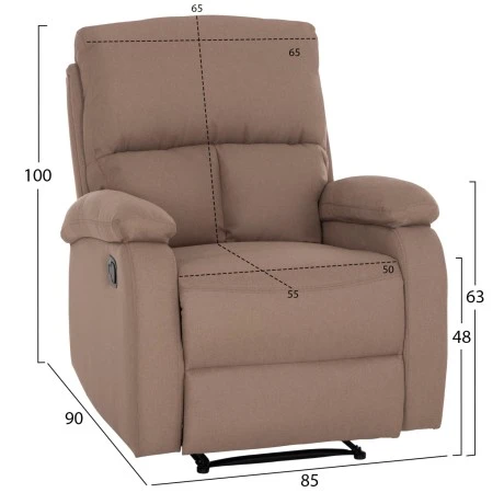 ΠΟΛΥΘΡΟΝΑ RELAX DIONI HM3296.03 ΜΠΕΖ ΥΦΑΣΜΑ 85x90x100Υεκ.