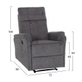 ΠΟΛΥΘΡΟΝΑ RELAX ΜΕ ΗΛΕΚΤΡΙΚΗ ΑΝΑΚΛΙΣΗ SYNTHIA HM3309.03 ΓΚΡΙ ΥΦΑΣΜΑ 75x86x100Yεκ