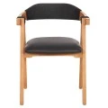 ΠΟΛΥΘΡΟΝΑ RIMINI HM9867.02 ΞΥΛΟ TEAK ΦΥΣΙΚΟ-ΜΑΥΡΟ ΣΧΟΙΝΙ & PU ΚΑΘΙΣΜΑ 60x61x76Υεκ.