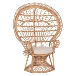 ΠΟΛΥΘΡΟΝΑ ROYAL PEACOCK Β' ΔΙΑΛΟΓΗΣ HM9342 RATTAN ΣΕ ΦΥΣΙΚΟ 114x72x150Yεκ.