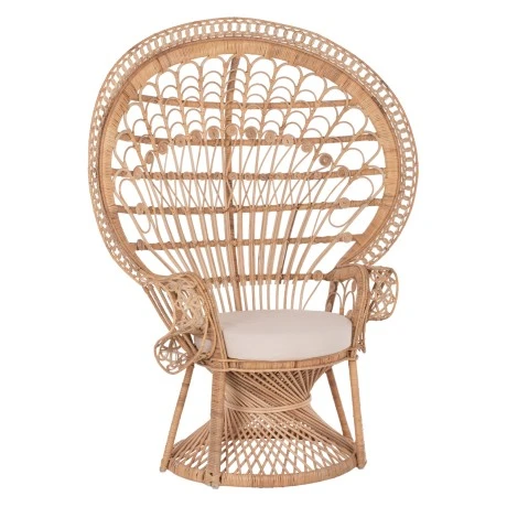 ΠΟΛΥΘΡΟΝΑ ROYAL PEACOCK Β' ΔΙΑΛΟΓΗΣ HM9342 RATTAN ΣΕ ΦΥΣΙΚΟ 114x72x150Yεκ.