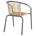 ΠΟΛΥΘΡΟΝΑ SWIFTER HM5969.02 ΜΕΤΑΛΛΟ ΓΚΡΙ-ΣΥΝΘ. RATTAN ΣΕ ΦΥΣΙΚΟ 54x61x75Υεκ.