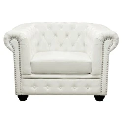 ΠΟΛΥΘΡΟΝΑ T.CHESTERFIELD POLINA HM3011.02 PU ΛΕΥΚΟ ΜΑΤ 110x90x73Y εκ.