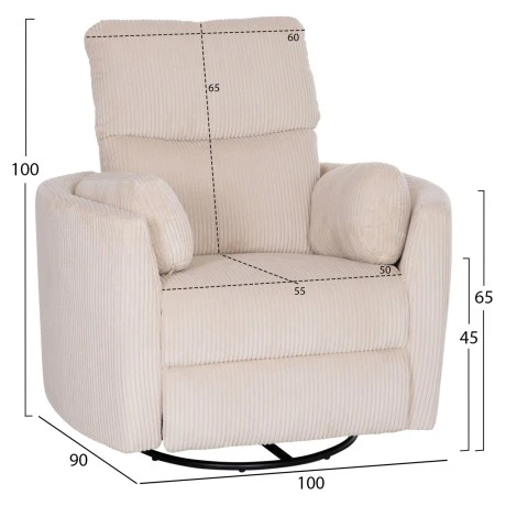ΠΟΛΥΘΡΟΝΑ ΘΗΛΑΣΜΟΥ/RELAX VELMORA HM3300.03 ΜΠΕΖ ΚΟΤΛΕ ΥΦΑΣΜΑ 100x90x100Υεκ