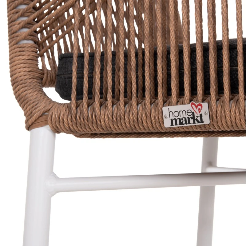 ΠΟΛΥΘΡΟΝΑ TOPIN HM6048.01 ΑΛΟΥΜΙΝΙΟ ΛΕΥΚΟ-P.E. RATTAN ΑΝΟΙΧΤΟ ΚΑΦΕ-ΜΑΞΙΛΑΡΙ ΓΚΡΙ 58x60x83Υ εκ