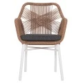 ΠΟΛΥΘΡΟΝΑ TOPIN HM6048.01 ΑΛΟΥΜΙΝΙΟ ΛΕΥΚΟ-P.E. RATTAN ΑΝΟΙΧΤΟ ΚΑΦΕ-ΜΑΞΙΛΑΡΙ ΓΚΡΙ 58x60x83Υ εκ