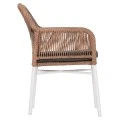 ΠΟΛΥΘΡΟΝΑ TOPIN HM6048.01 ΑΛΟΥΜΙΝΙΟ ΛΕΥΚΟ-P.E. RATTAN ΑΝΟΙΧΤΟ ΚΑΦΕ-ΜΑΞΙΛΑΡΙ ΓΚΡΙ 58x60x83Υ εκ
