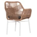 ΠΟΛΥΘΡΟΝΑ TOPIN HM6048.01 ΑΛΟΥΜΙΝΙΟ ΛΕΥΚΟ-P.E. RATTAN ΑΝΟΙΧΤΟ ΚΑΦΕ-ΜΑΞΙΛΑΡΙ ΓΚΡΙ 58x60x83Υ εκ