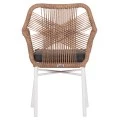 ΠΟΛΥΘΡΟΝΑ TOPIN HM6048.01 ΑΛΟΥΜΙΝΙΟ ΛΕΥΚΟ-P.E. RATTAN ΑΝΟΙΧΤΟ ΚΑΦΕ-ΜΑΞΙΛΑΡΙ ΓΚΡΙ 58x60x83Υ εκ