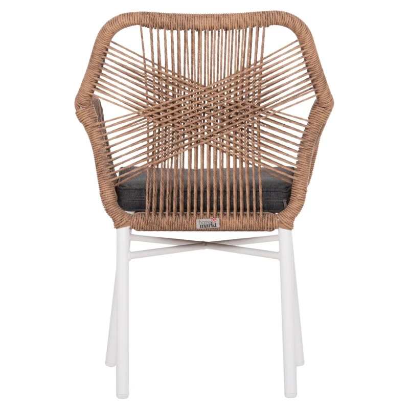 ΠΟΛΥΘΡΟΝΑ TOPIN HM6048.01 ΑΛΟΥΜΙΝΙΟ ΛΕΥΚΟ-P.E. RATTAN ΑΝΟΙΧΤΟ ΚΑΦΕ-ΜΑΞΙΛΑΡΙ ΓΚΡΙ 58x60x83Υ εκ