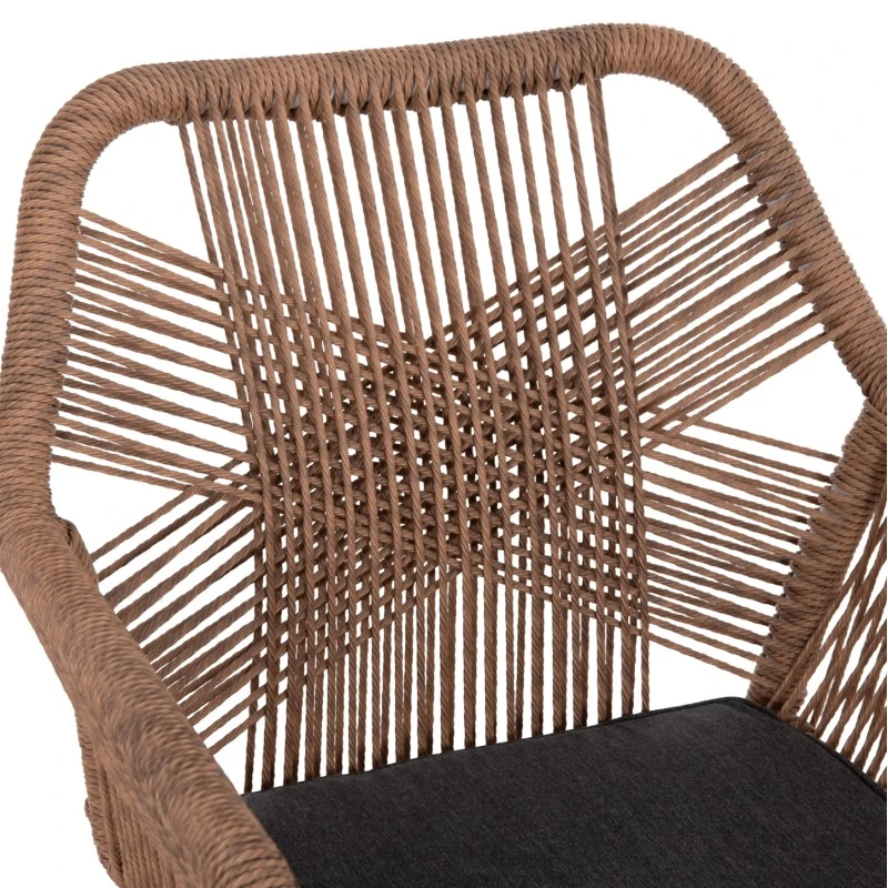 ΠΟΛΥΘΡΟΝΑ TOPIN HM6048.01 ΑΛΟΥΜΙΝΙΟ ΛΕΥΚΟ-P.E. RATTAN ΑΝΟΙΧΤΟ ΚΑΦΕ-ΜΑΞΙΛΑΡΙ ΓΚΡΙ 58x60x83Υ εκ