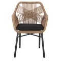 ΠΟΛΥΘΡΟΝΑ TOPIN HM6048.02 ΑΛΟΥΜΙΝΙΟ ΜΑΥΡΟ-P.E. RATTAN ΜΠΕΖ-ΜΑΞΙΛΑΡΙ ΜΑΥΡΟ 57x65x84Υ εκ
