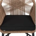 ΠΟΛΥΘΡΟΝΑ TOPIN HM6048.02 ΑΛΟΥΜΙΝΙΟ ΜΑΥΡΟ-P.E. RATTAN ΜΠΕΖ-ΜΑΞΙΛΑΡΙ ΜΑΥΡΟ 57x65x84Υ εκ