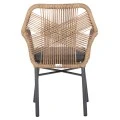 ΠΟΛΥΘΡΟΝΑ TOPIN HM6048.03 ΑΛΟΥΜΙΝΙΟ ΑΝΘΡΑΚΙ-P.E. RATTAN ΜΠΕΖ-ΜΑΞΙΛΑΡΙ ΑΝΘΡΑΚΙ