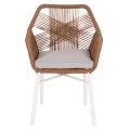 ΠΟΛΥΘΡΟΝΑ TOPIN HM6048.11 ΑΛΟΥΜΙΝΙΟ ΛΕΥΚΟ-P.E. RATTAN ΜΠΕΖ 59x63x81Υεκ