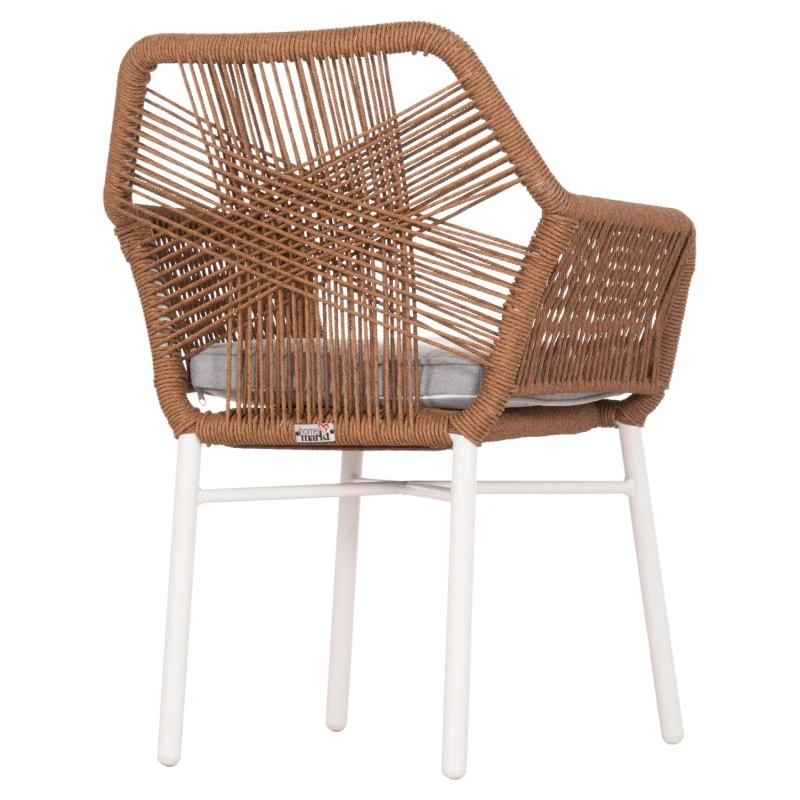 ΠΟΛΥΘΡΟΝΑ TOPIN HM6048.11 ΑΛΟΥΜΙΝΙΟ ΛΕΥΚΟ-P.E. RATTAN ΜΠΕΖ 59x63x81Υεκ