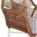 ΠΟΛΥΘΡΟΝΑ TOPIN HM6048.11 ΑΛΟΥΜΙΝΙΟ ΛΕΥΚΟ-P.E. RATTAN ΜΠΕΖ 59x63x81Υεκ
