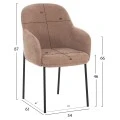 ΠΟΛΥΘΡΟΝΑ ΤΡΑΠΕΖΑΡΙΑΣ MANIDO HM18429.03 TAUPE ΥΦΑΣΜΑ-ΜΕΤΑΛ.ΜΑΥΡΑ ΠΟΔΙΑ 54x61x87Υεκ