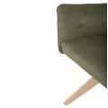ΠΟΛΥΘΡΟΝΑ ΤΡΑΠΕΖΑΡΙΑΣ QUILL HM9843.05 ΠΡΑΣΙΝΟ ΥΦΑΣΜΑ-ΞΥΛΟ ΟΞΙΑΣ ΠΟΔΙΑ 61x57,5x91Υεκ.