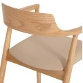 ΠΟΛΥΘΡΟΝΑ ΤΡΑΠΕΖΑΡΙΑΣ TARGA HM18336.11 RUBBERWOOD ΦΥΣΙΚΟ & PU ΕΚΡΟΥ 58x54x78Yεκ