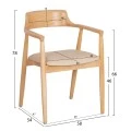 ΠΟΛΥΘΡΟΝΑ ΤΡΑΠΕΖΑΡΙΑΣ TARGA HM18336.11 RUBBERWOOD ΦΥΣΙΚΟ & PU ΕΚΡΟΥ 58x54x78Yεκ