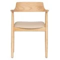 ΠΟΛΥΘΡΟΝΑ ΤΡΑΠΕΖΑΡΙΑΣ TARGA HM18336.11 RUBBERWOOD ΦΥΣΙΚΟ & PU ΕΚΡΟΥ 58x54x78Yεκ