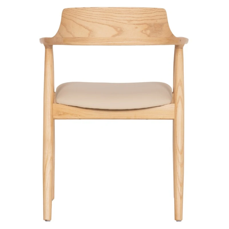ΠΟΛΥΘΡΟΝΑ ΤΡΑΠΕΖΑΡΙΑΣ TARGA HM18336.11 RUBBERWOOD ΦΥΣΙΚΟ & PU ΕΚΡΟΥ 58x54x78Yεκ