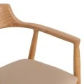 ΠΟΛΥΘΡΟΝΑ ΤΡΑΠΕΖΑΡΙΑΣ TARGA HM18336.11 RUBBERWOOD ΦΥΣΙΚΟ & PU ΕΚΡΟΥ 58x54x78Yεκ