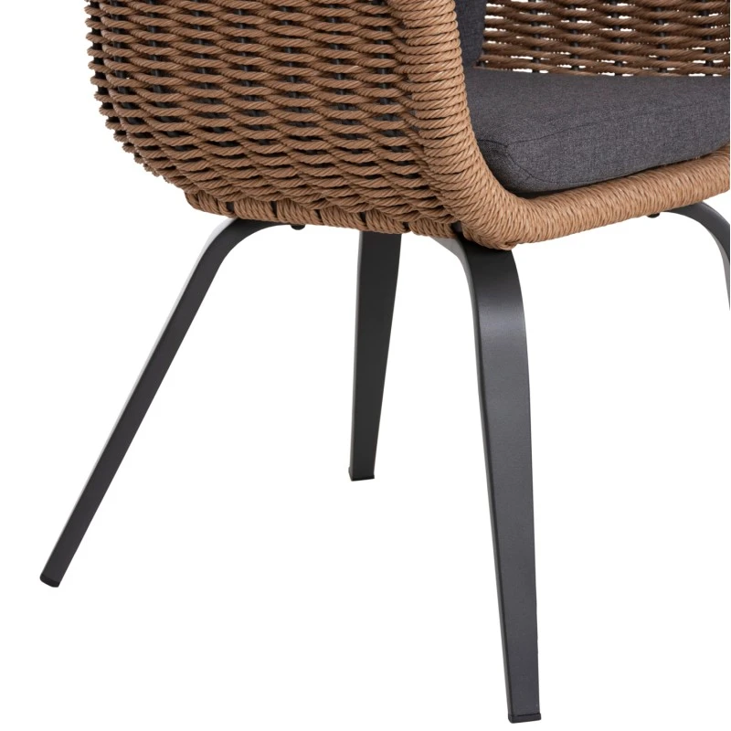 ΠΟΛΥΘΡΟΝΑ VICTUS HM6559.01 ΑΛΟΥΜΙΝΙΟ & OLEFIN ΓΚΡΙ-TWIST WICKER 60x62x76Yεκ