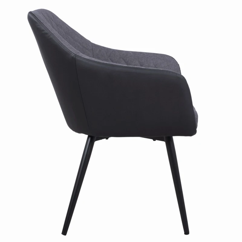 ΠΟΛΥΘΡΟΝΑΚΙ CHARLES HM8522.01 ΜΕ ΥΦΑΣΜΑ ΣΚΟΥΡΟ ΓΚΡΙ PU ΜΑΥΡΟ 57x63x83Υ εκ.