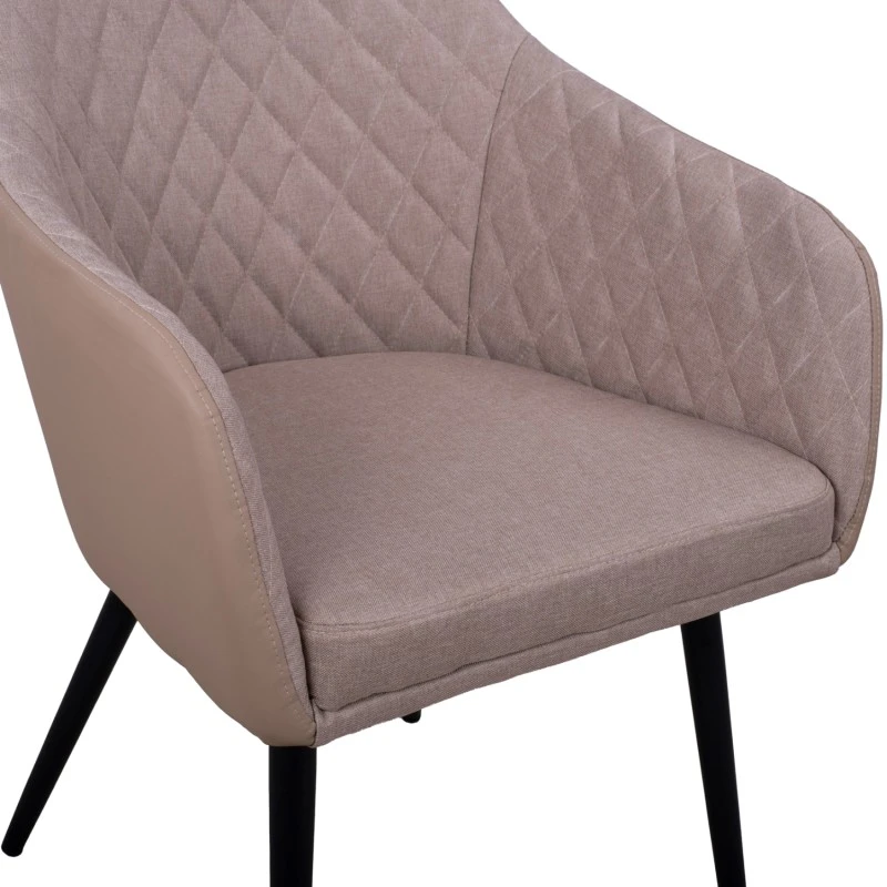 ΠΟΛΥΘΡΟΝΑΚΙ CHARLES HM8522.07 ΜΕ ΥΦΑΣΜΑ ΜΠΕΖ & PU ΜΠΕΖ 57x63x83Υ εκ.