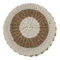 ΠΟΥΦ ΣΚΑΜΠΟ SARONI HM7851.01 SEAGRASS ΣΕ ΦΥΣΙΚΟ-ΛΕΥΚΟ ΧΡΩΜΑ Φ60x35Yεκ.