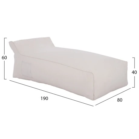ΠΟΥΦ ΞΑΠΛΩΣΤΡΑ WADELIN HM5774.11 ΜΕ TEXTILENE ΛΕΥΚΟ 190x80x40-60Υ εκ.